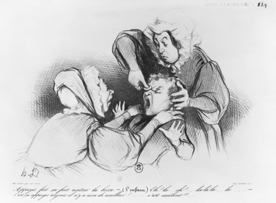 シリーズ「Croquis d&39;expressions」、バンプ、プレート26、「Le Charivari」からのイラスト、1838年9月4日 作： Honoré Daumier